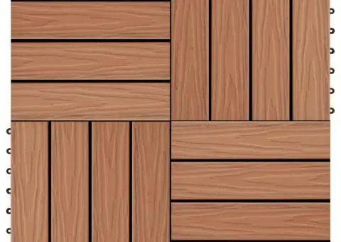 Plăci podea în relief WPC, 11 buc, 30x30 cm, 1 mp, maro deschis - 1/5