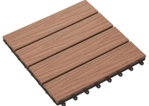 Plăci podea în relief WPC, 11 buc, 30x30 cm, 1 mp, maro deschis - 3/5