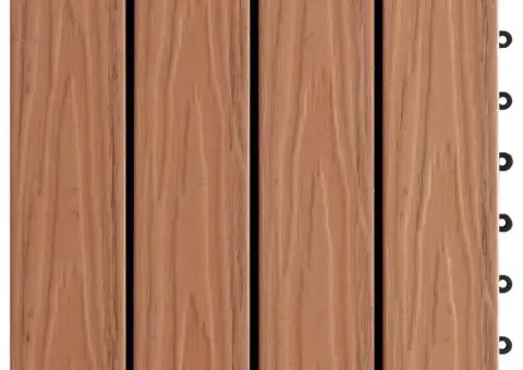 Plăci podea în relief WPC, 11 buc, 30x30 cm, 1 mp, maro deschis - 5/5