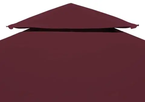 Acoperiș de pavilion, 2 niveluri, roșu bordo, 3x3 m, 310 g/m² - 3/5