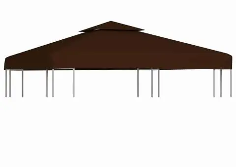 Acoperiș de pavilion, 2 niveluri, maro, 3x3 m, 310 g/m² - 1/5