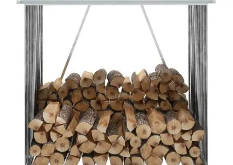 Șopron depozitare lemne, maro, 163x83x154 cm, oțel galvanizat - 1/5