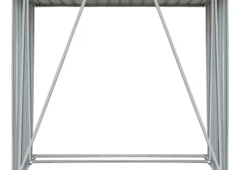 Șopron depozitare lemne, maro, 163x83x154 cm, oțel galvanizat - 3/5