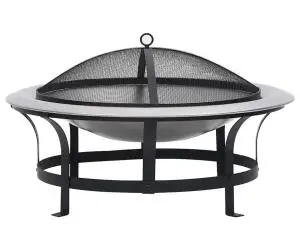 vidaXL Vatră de foc de exterior cu grătar, 76 cm, oțel inoxidabil