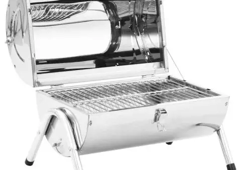 Grătar portabil cu cărbuni, oțel inoxidabil, grilaj dublu - 2/5