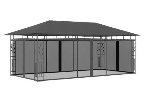 Pavilion cu plasă anti-țânțari, antracit, 6 x 3 x 2,73 m - 1/5