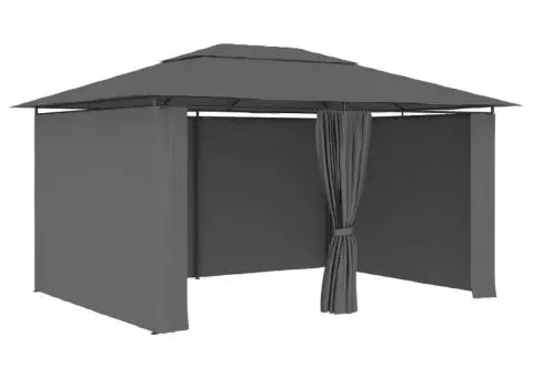 Cort de grădină cu perdele, antracit, 4 x 3 m - 1/5