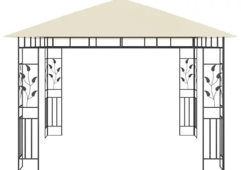 Pavilion cu plasă anti-țânțari, crem, 3x3x2,73 m, 180 g/m² - 3/5