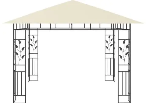 Pavilion cu plasă anti-țânțari, crem, 3x3x2,73 m, 180 g/m² - 4/5