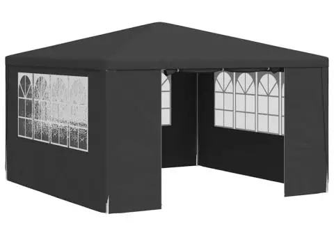 Cort petrecere profesional pereți laterali antracit 4x4m 90g/m² - 2/5