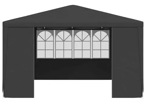 Cort petrecere profesional pereți laterali antracit 4x4m 90g/m² - 4/5