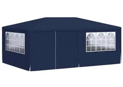 Cort de petrecere profesional cu pereți albastru 4x6 m 90 g/m² - 3/5