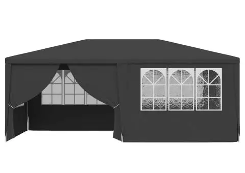 Cort petrecere profesional pereți laterali antracit 4x6m 90g/m² - 4/5