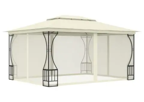 Pavilion cu plase, crem, 300 x 400 x 265 cm - 1/5