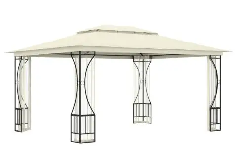 Pavilion cu plase, crem, 300 x 400 x 265 cm - 4/5