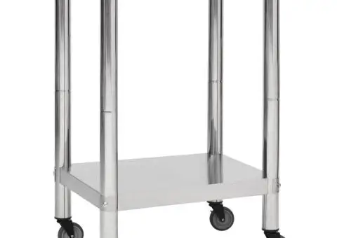 Masă de lucru bucătărie cu roți, 60x45x85 cm, oțel inoxidabil - 1/5