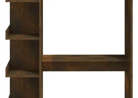 Masă de bar cu raft depozitare stejar afumat 100x50x101,5cm PAL - 5/5