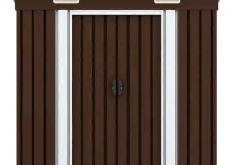 Magazie de grădină, maro, 194 x 121 x 181 cm, oțel - 2/5