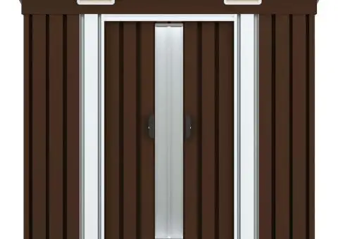 Magazie de grădină, maro, 194 x 121 x 181 cm, oțel - 3/5