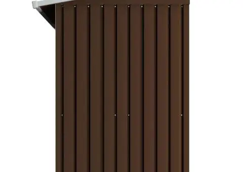 Magazie de grădină, maro, 194 x 121 x 181 cm, oțel - 4/5