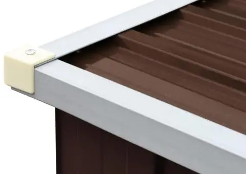 Șopron depozitare lemne, maro, 330x84x152 cm, oțel galvanizat - 5/5