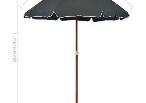 Umbrelă de soare de grădină cu stâlp din oțel, antracit, 180 cm - 5/5