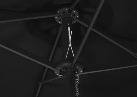 Umbrelă de soare exterior cu stâlp aluminiu, negru, 460x270 cm - 5/5