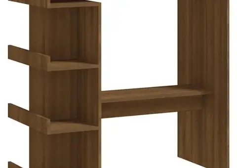 Masă de bar cu raft depozitare stejar maro 100x50x101,5 cm PAL - 2/5