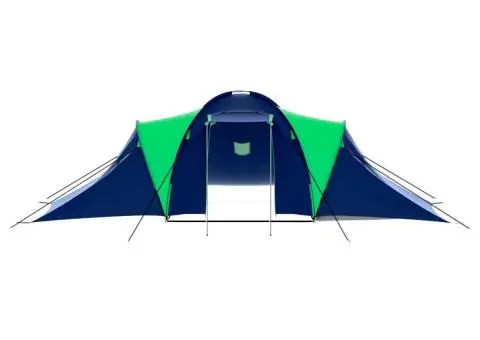 Cort camping din material textil, 9 persoane, albastru și verde - 4/5