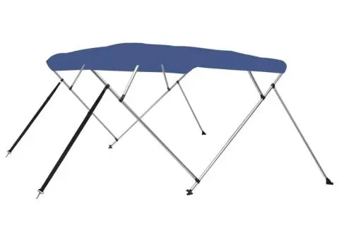 Parasolar barcă Bimini cu 4 arcuri, albastru, 243x180x137 cm - 1/5