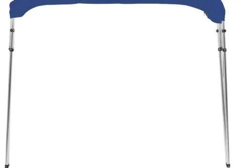 Parasolar barcă Bimini cu 4 arcuri, albastru, 243x180x137 cm - 3/5