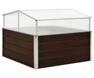 vidaXL Seră, maro, 100 x 100 x 85 cm, oțel galvanizat