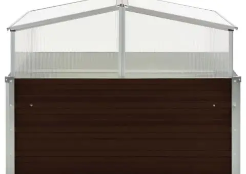 Seră, maro, 100 x 100 x 85 cm, oțel galvanizat - 2/5