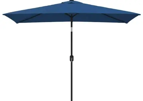 Umbrelă de soare cu stâlp metalic, albastru azur, 300x200 cm - 2/5