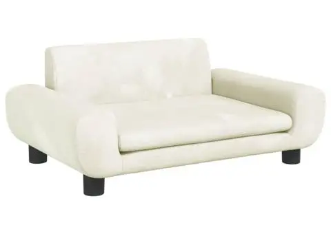 Pat de câini, crem, 70x45x33 cm, catifea - 2/5