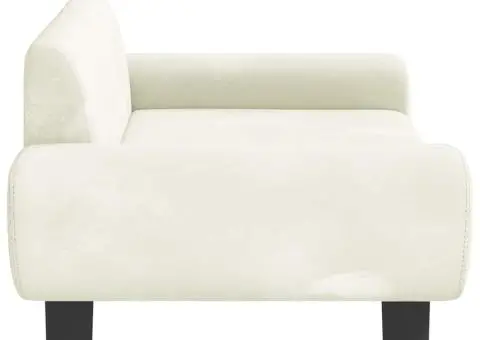 Pat de câini, crem, 70x45x33 cm, catifea - 4/5