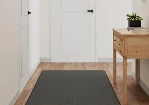 Covor traversă aspect sisal, antracit, 80x250 cm - 1/5