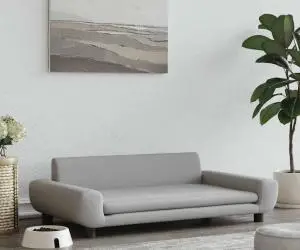 vidaXL Pat de câini, gri deschis, 100x54x33 cm, catifea