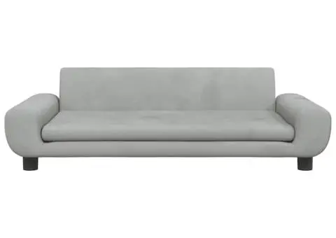 Pat de câini, gri deschis, 100x54x33 cm, catifea - 3/5