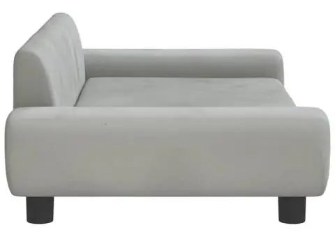 Pat de câini, gri deschis, 100x54x33 cm, catifea - 4/5