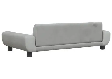 Pat de câini, gri deschis, 100x54x33 cm, catifea - 5/5