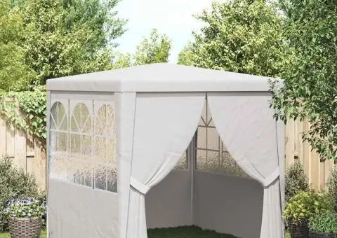 Cort de petrecere profesional cu pereți, alb, 2 x 2 m, 90 g/m² - 1/5