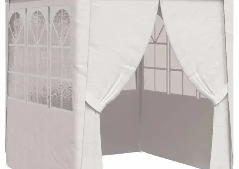 Cort de petrecere profesional cu pereți, alb, 2 x 2 m, 90 g/m² - 2/5