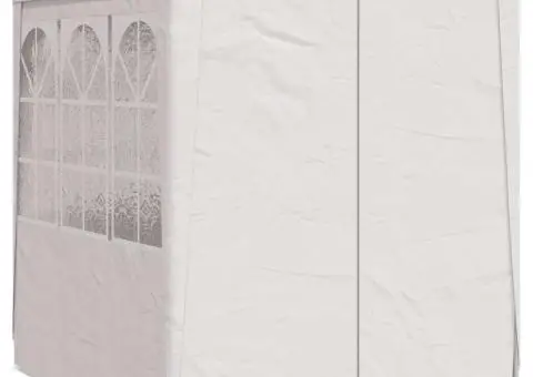 Cort de petrecere profesional cu pereți, alb, 2 x 2 m, 90 g/m² - 3/5