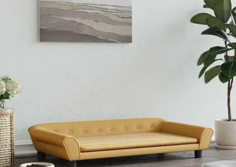 Pat de câini, maro, 100x50x21 cm, catifea - 1/5