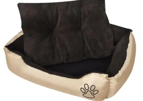Pat pentru câini călduros cu pernă căptușită, M - 1/5