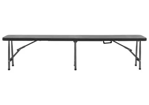 Bănci de grădină pliabile, 2 buc., negru, 180 cm, HDPE - 3/5