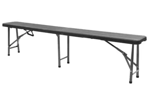 Bănci de grădină pliabile, 2 buc., negru, 180 cm, HDPE - 4/5