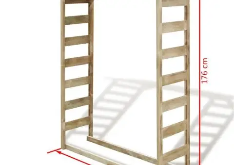 Șopron lemne de foc, 150 x 44 x 176 cm, lemn de pin tratat - 5/5