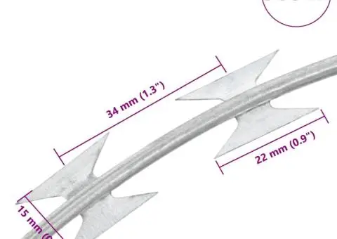 Sârmă ghimpată cu cleme Concertina NATO, oțel galvanizat, 300 m - 5/5